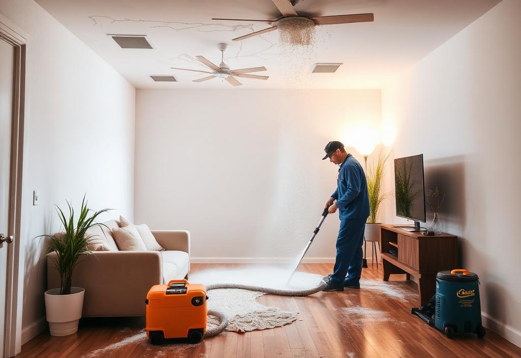 Remise en état après dégât des eaux dans un appartement