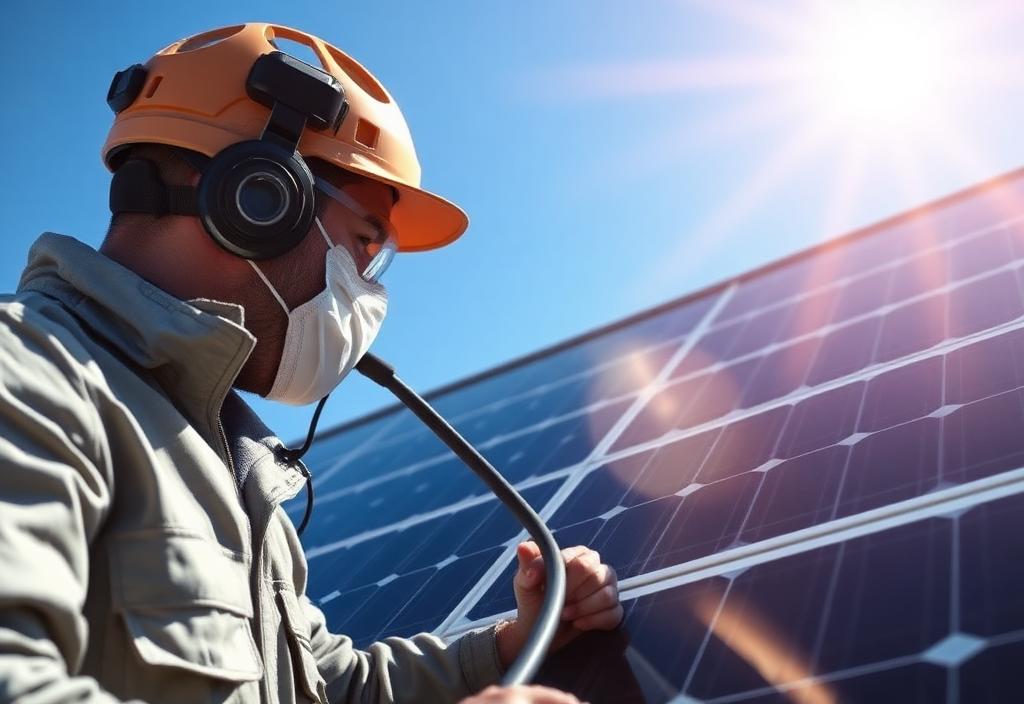 Nettoyage technique de panneaux photovoltaïques sur toiture